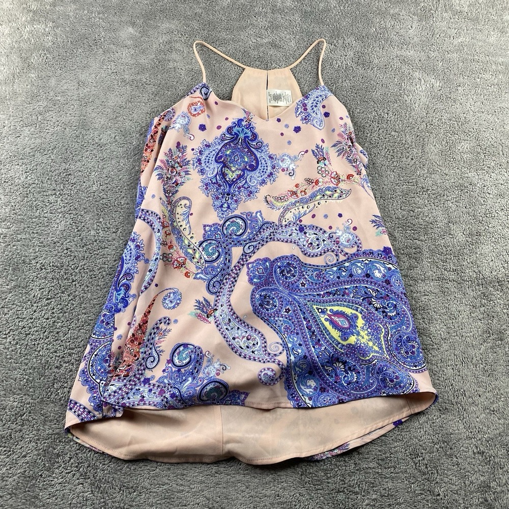 Express Scoop Neck Sleeveless Top Blouse Womens XS Multicolor Polyester‎